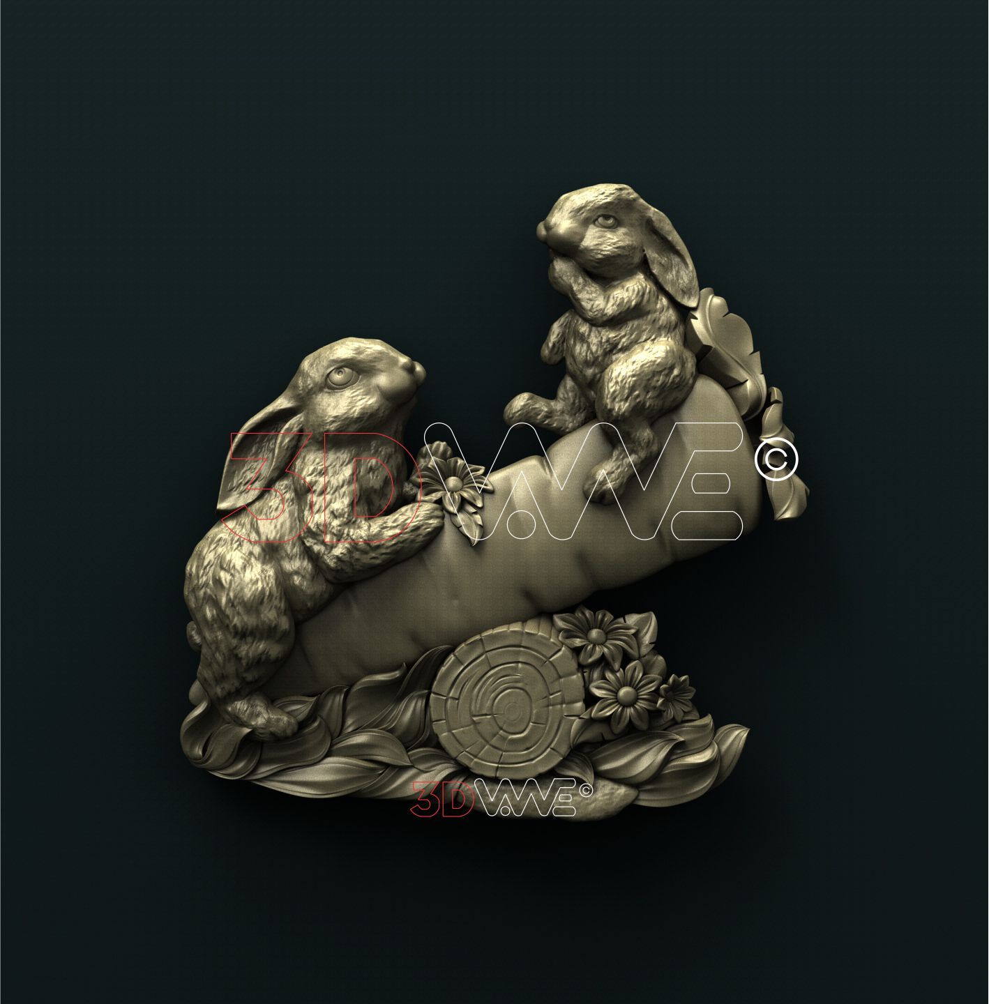 RABBITS 3D STL 3DWave