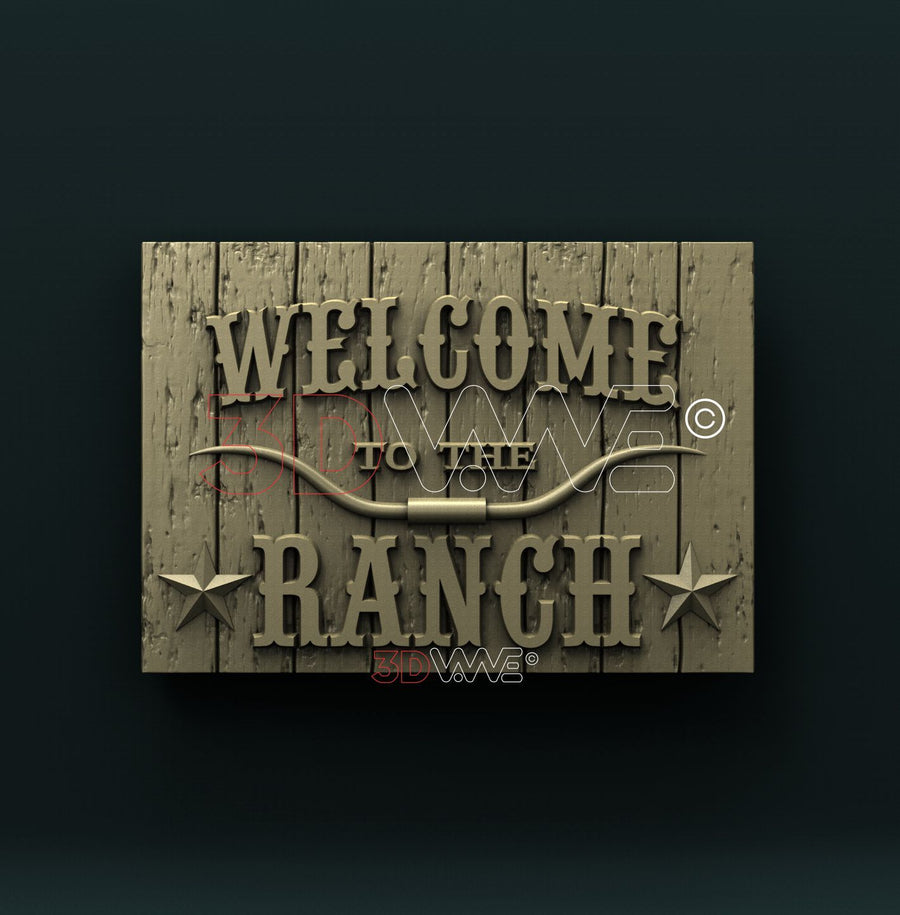 RANCH WELCOME SIGN 3D STL 3DWave