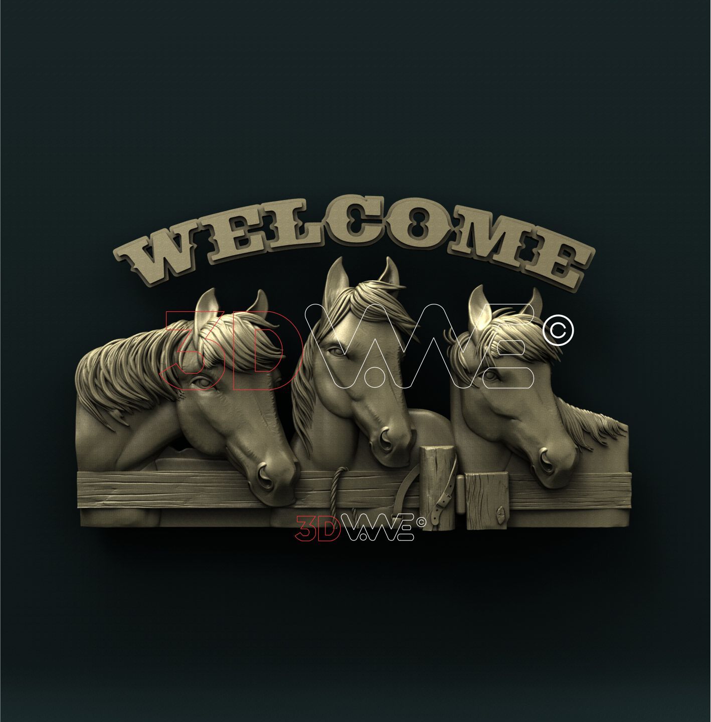 RANCH WELCOME SIGN 3D STL 3DWave