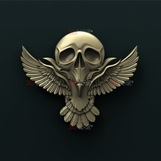 RAVEN SKULL 3D STL 3DWave