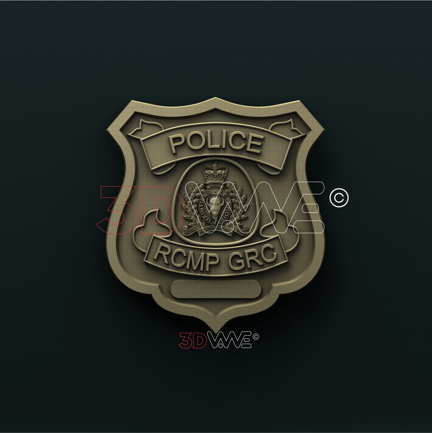RCMP POLICE BADGE 3D STL 3DWave