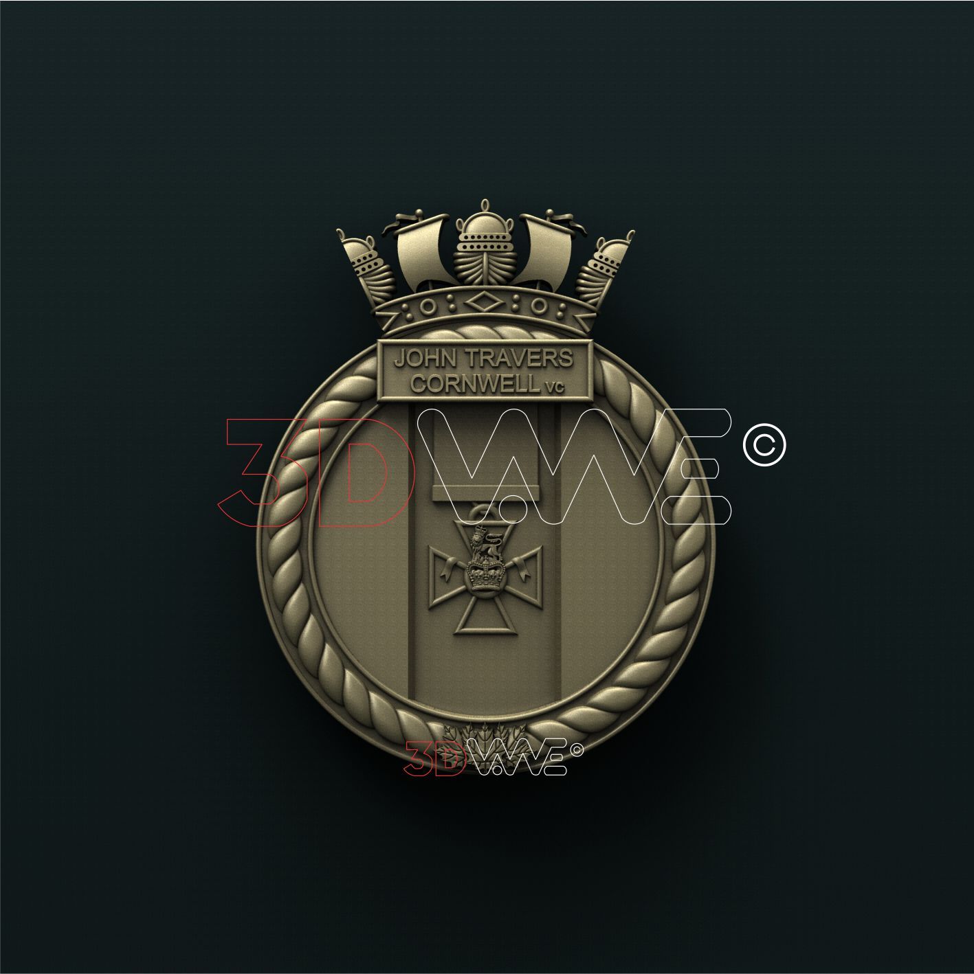 RCSCC JOHN TRAVERS CORNVELL VC, CANADIAN ROYAL NAVY 3D STL 3DWave
