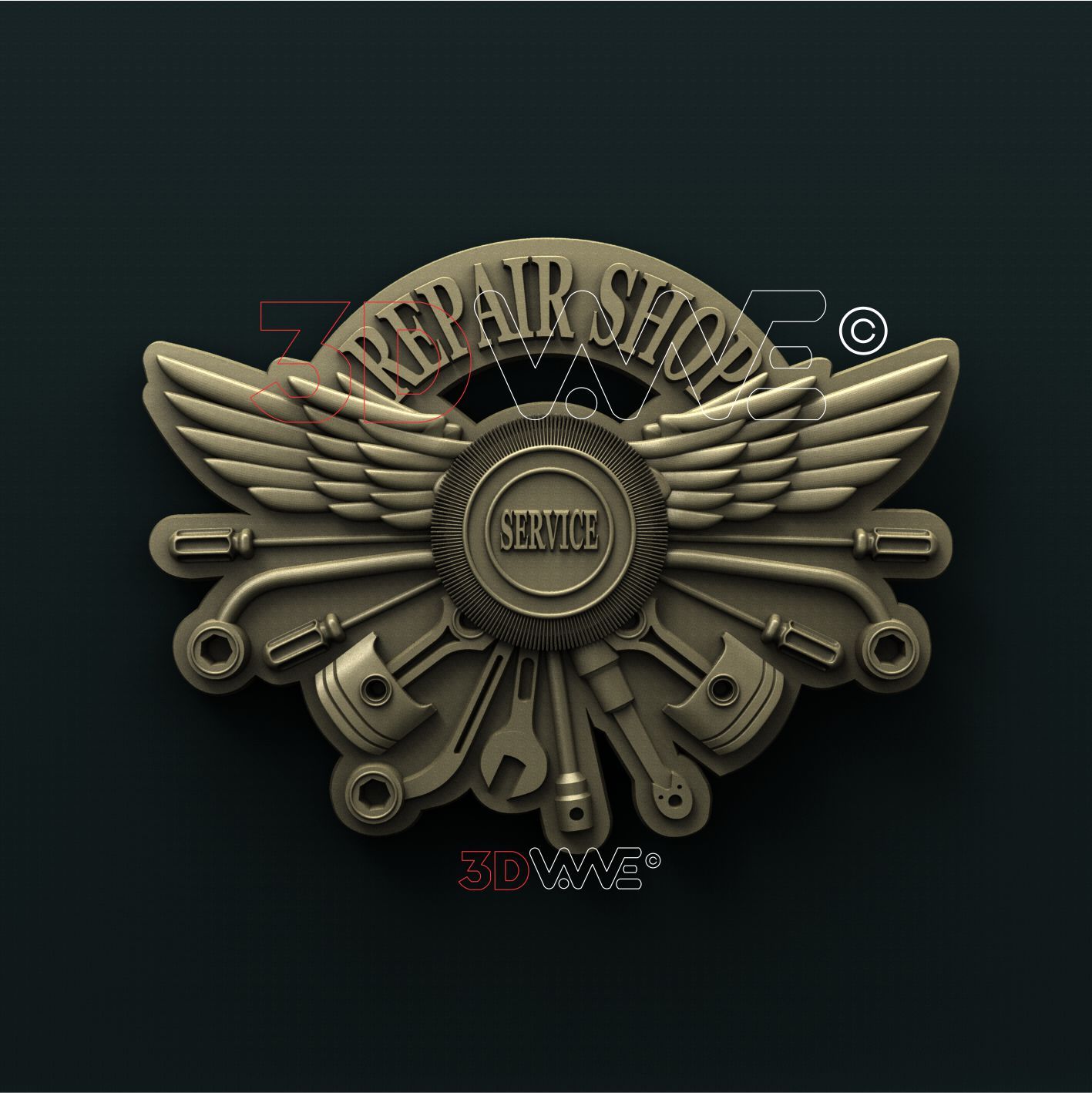 REPAIR SHOP SERVICE SIGN 3d stl 3DWave