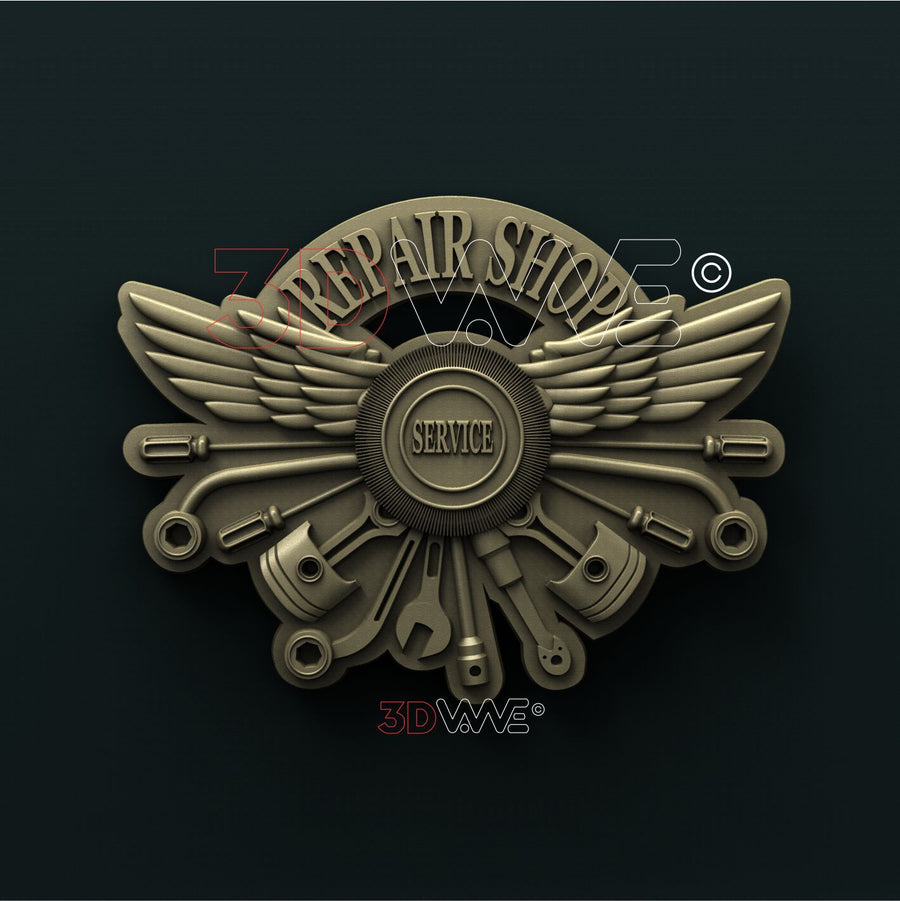 REPAIR SHOP SERVICE SIGN 3d stl 3DWave