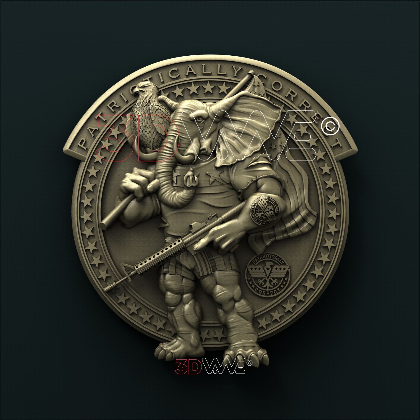 REPUBLICAN ELEPHANT 3D STL 3DWave