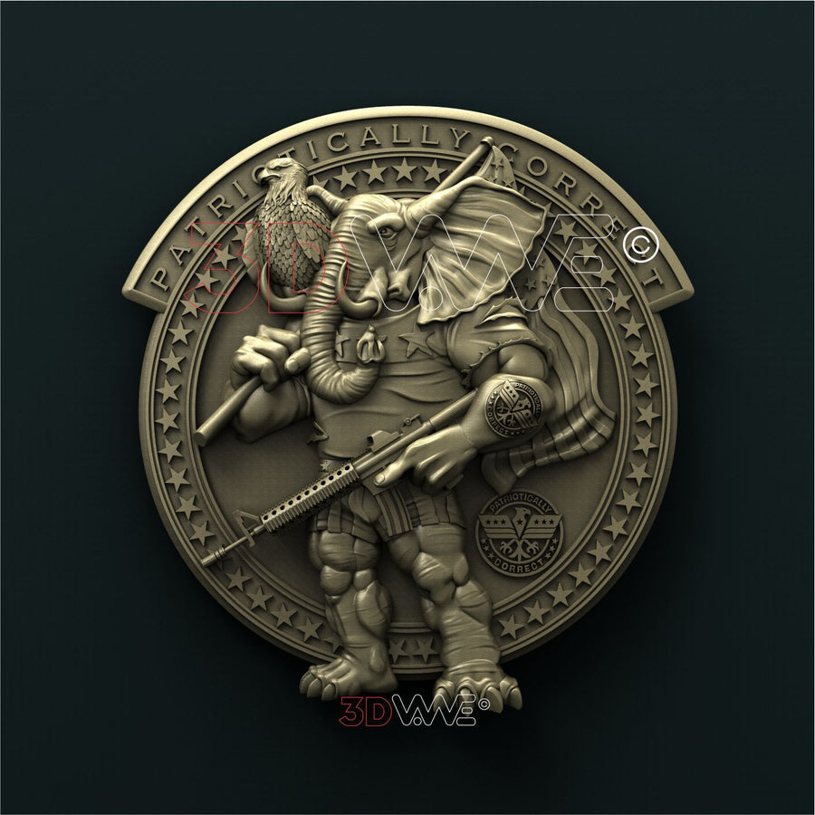 REPUBLICAN ELEPHANT 3D STL 3DWave