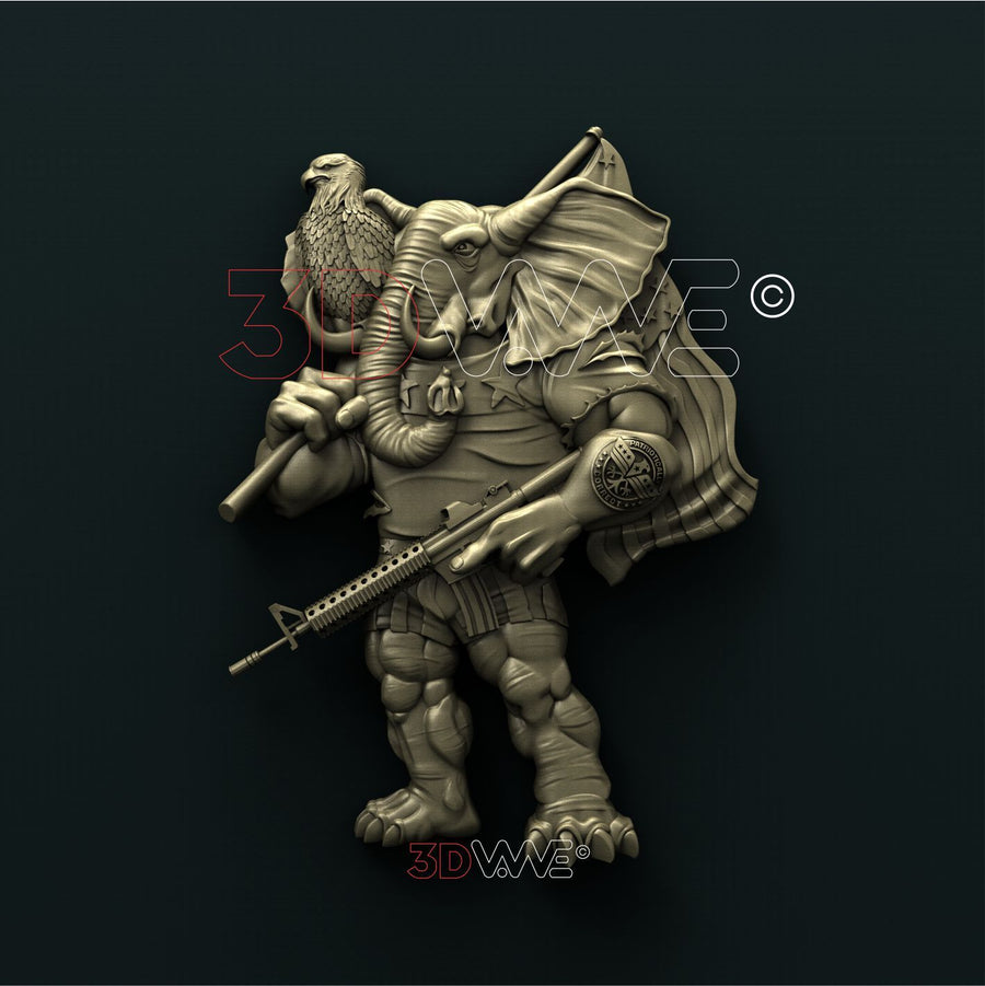 REPUBLICAN ELEPHANT 3D STL 3DWave