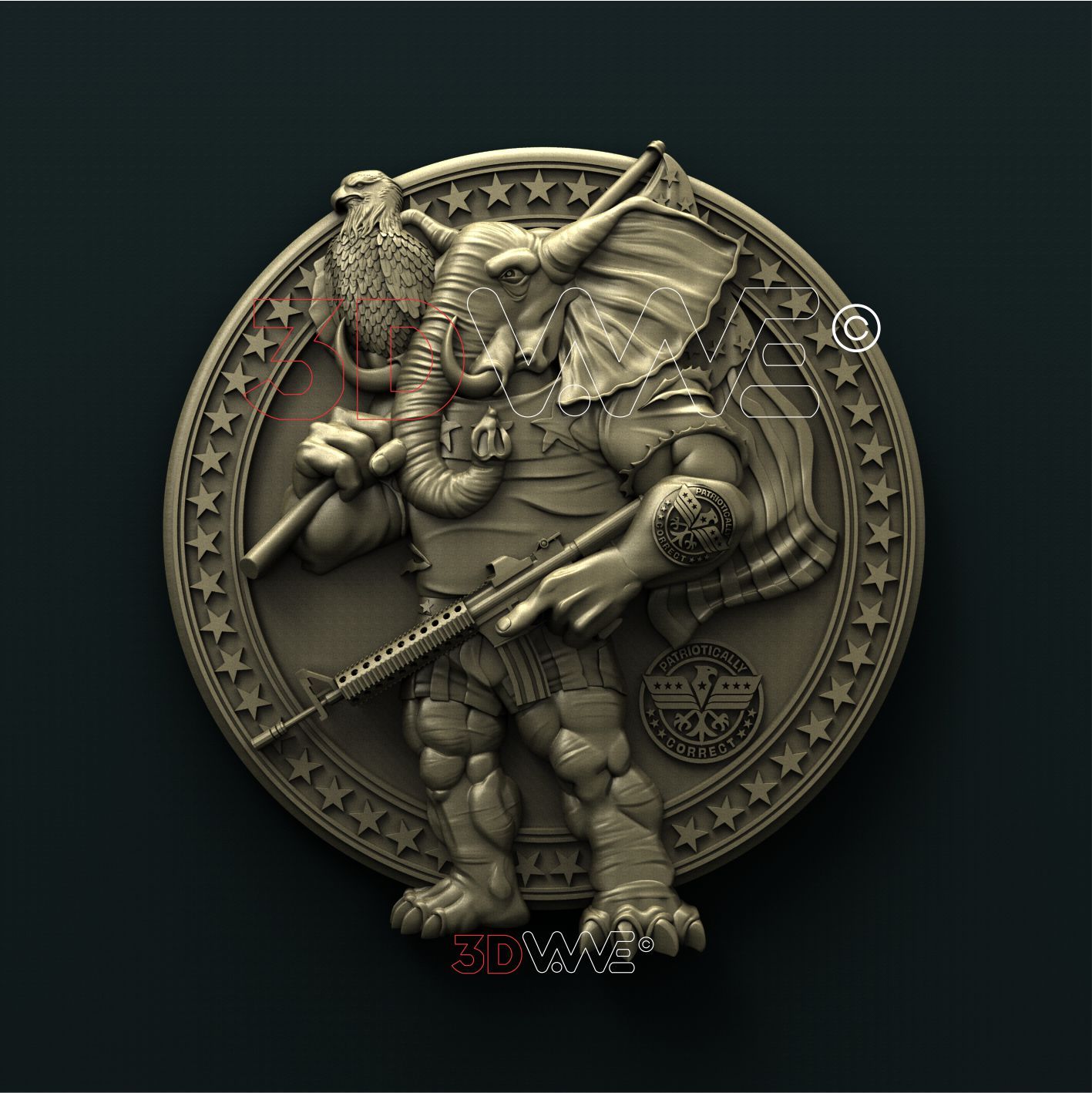 REPUBLICAN ELEPHANT 3D STL 3DWave