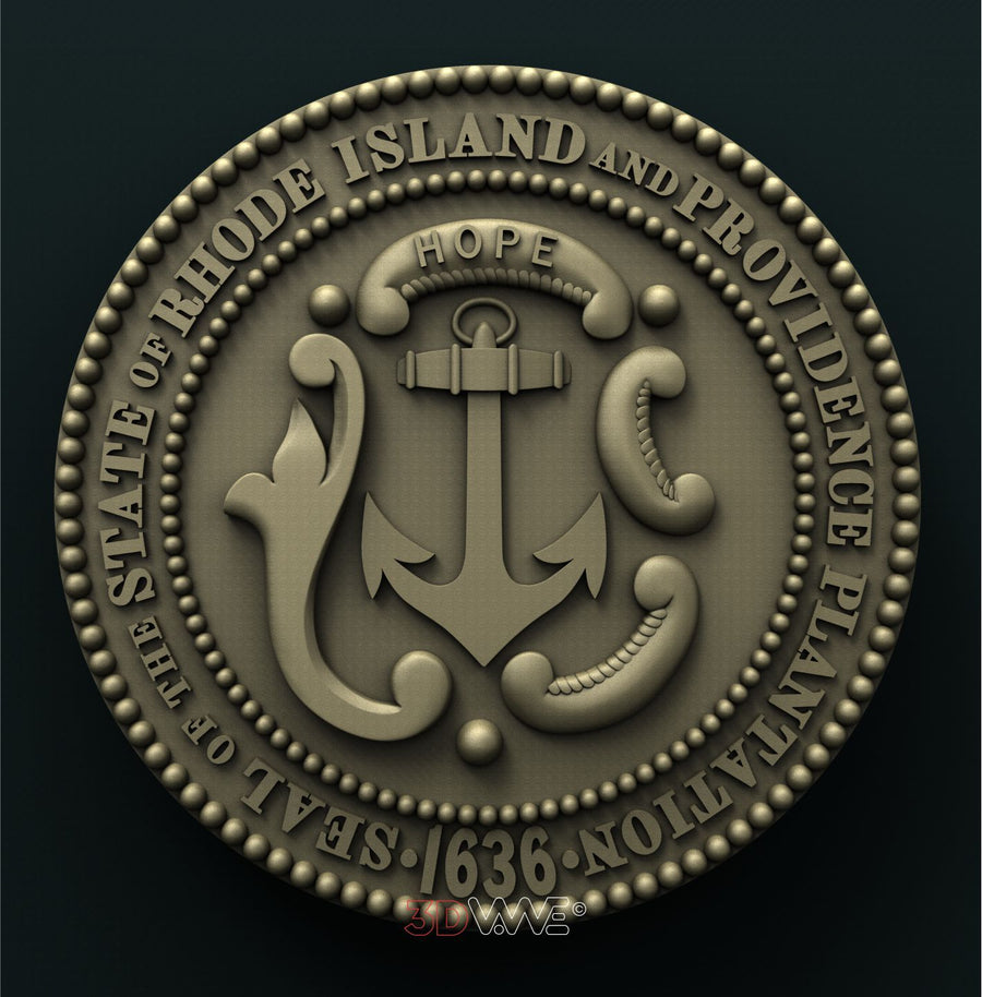 RHODE ISLAND STATE SEAL 3D STL 3DWave