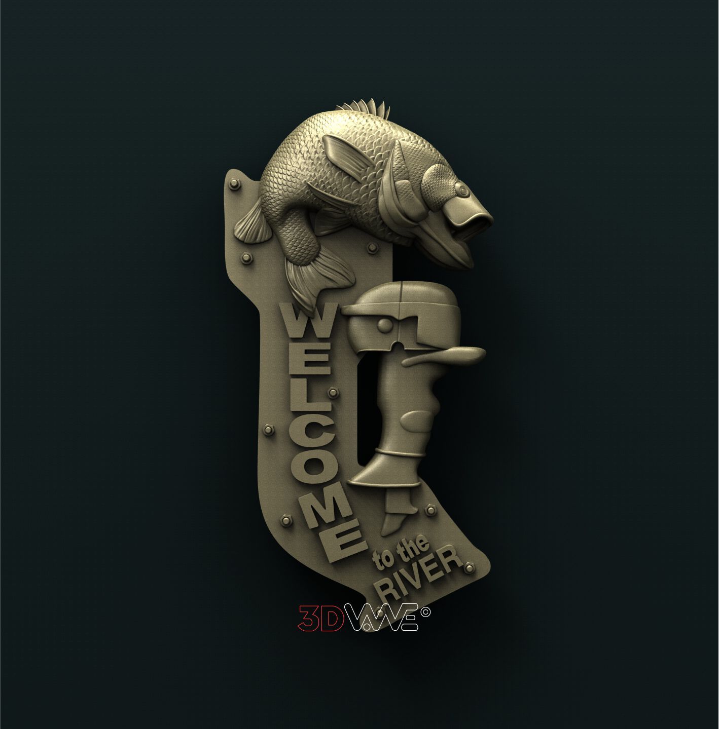 RIVER WELCOME SIGN 3D STL 3DWave