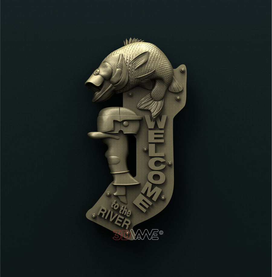 RIVER WELCOME SIGN 3D STL 3DWave