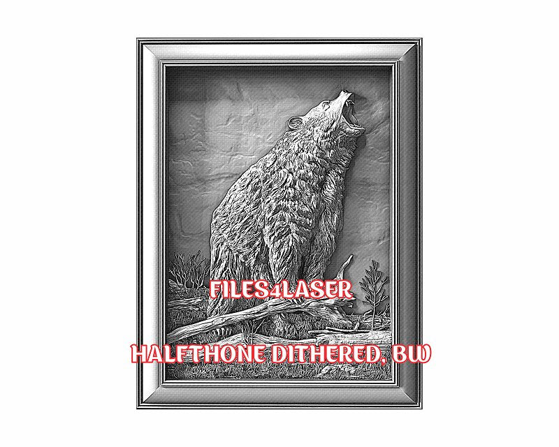 Roaring bear 3d illusion & laser-ready files - 3DWave.us