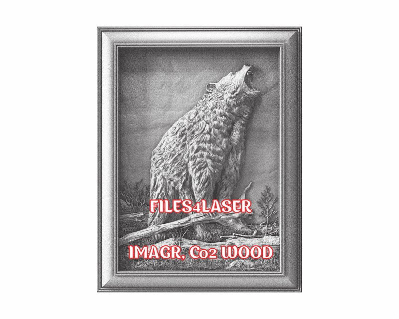 Roaring bear 3d illusion & laser-ready files - 3DWave.us