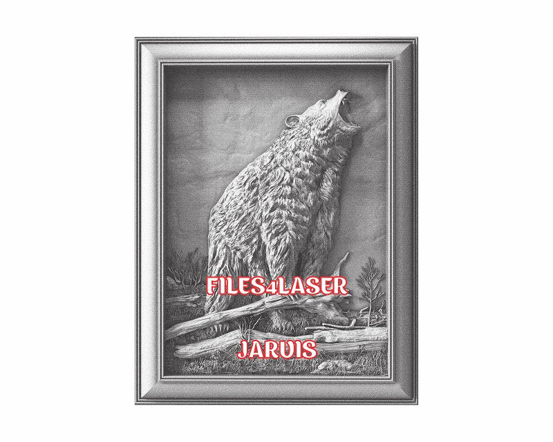 Roaring bear 3d illusion & laser-ready files - 3DWave.us