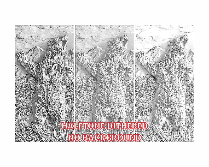 ROARING BEAR 3d illusion & laser-ready files 3DWave.us