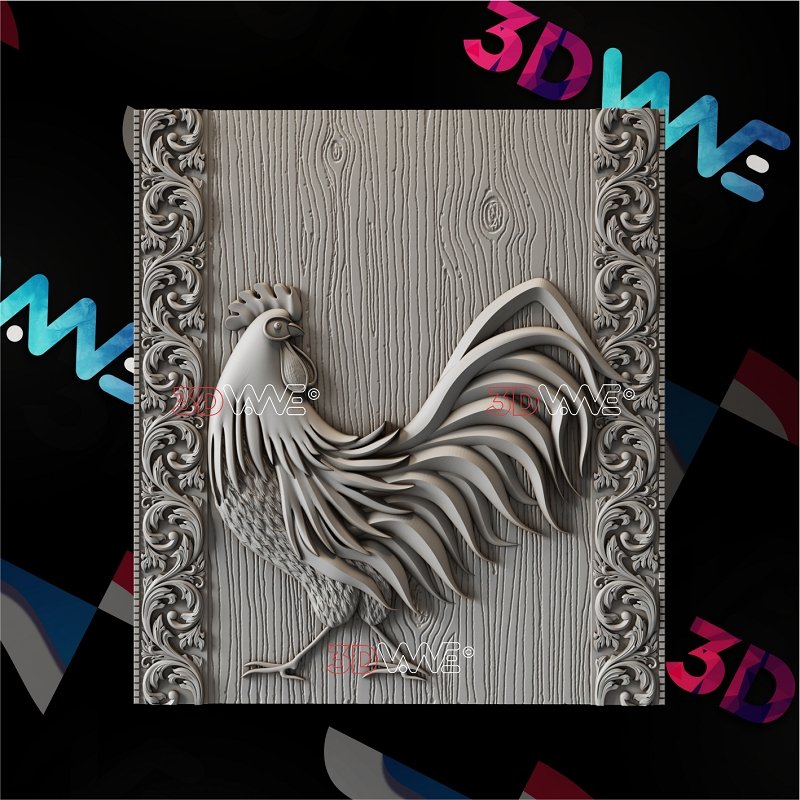 ROOSTER SIGN 3d stl 3DWave.us