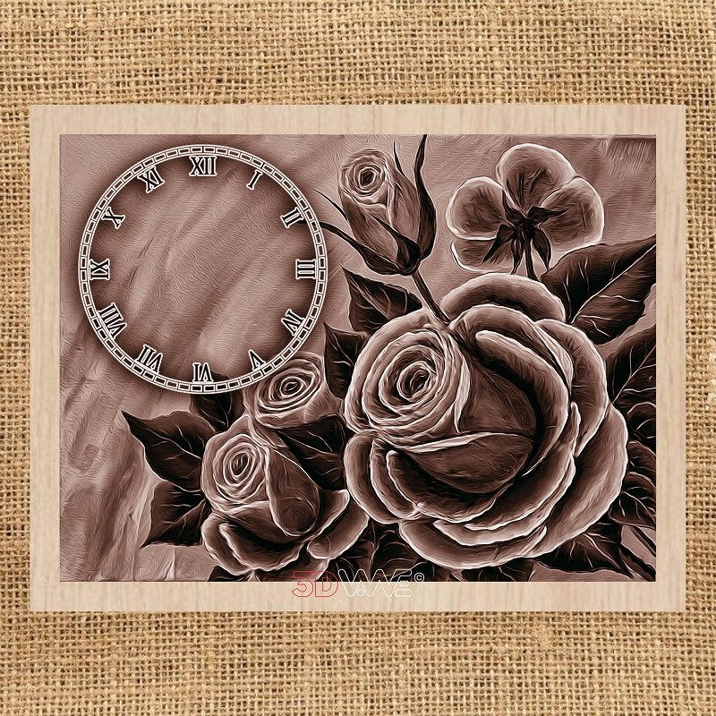 ROSE CLOCK pyroprinter & laser-ready file 3DWave.us