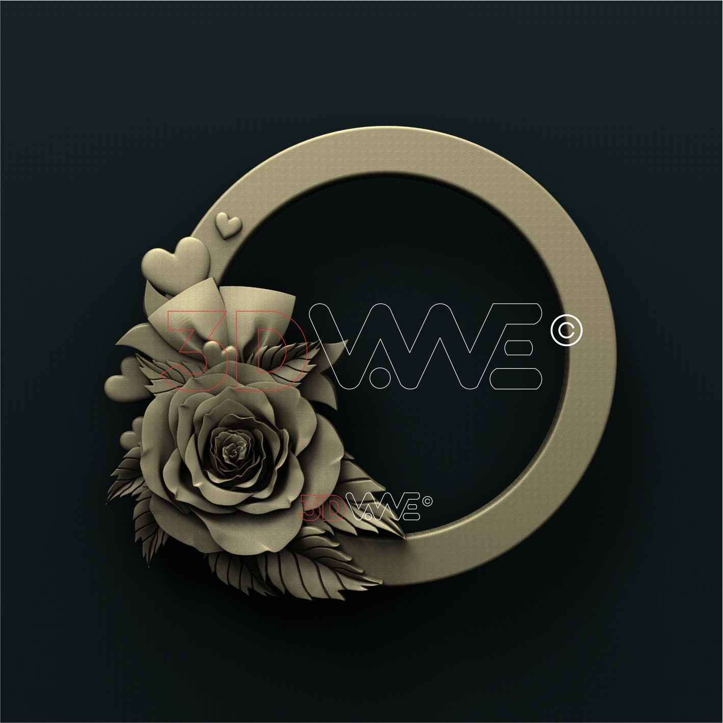 ROSES FRAME 3D STL 3DWave