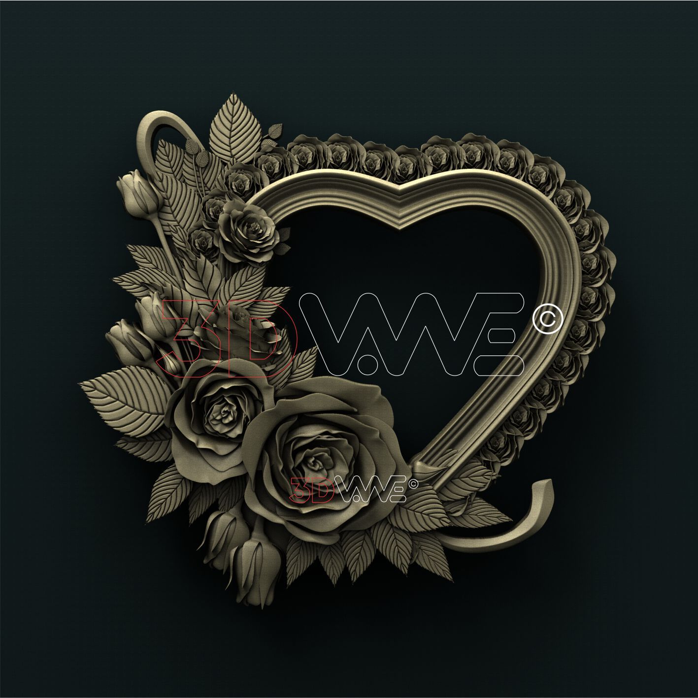 ROSES FRAME 3D STL 3DWave
