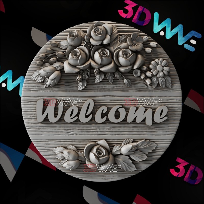 ROSES WELCOME SIGN 3d stl 3DWave.us