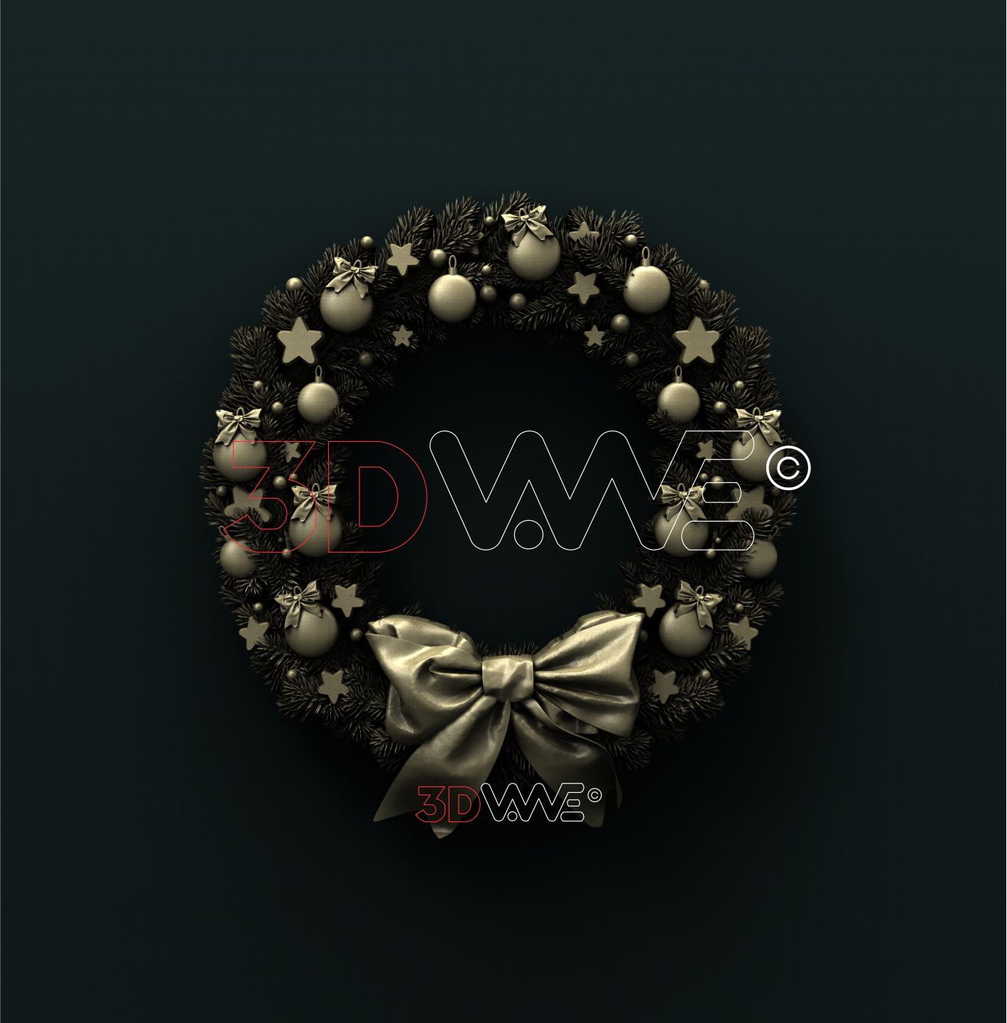 ROUND FRAME OF CHRISTMAS TREE 3D STL 3DWave