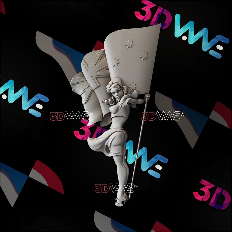 ROYAL NEW ZEALAND NAVY PIN-UP GIRL 3d stl 3DWave.us