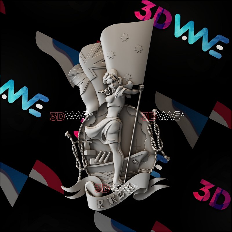ROYAL NEW ZEALAND NAVY PIN-UP GIRL 3d stl 3DWave.us