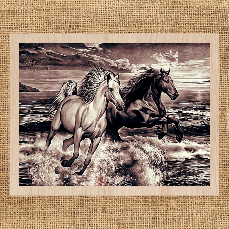 RUNNING HORSES Glowforge laser file 3DWave