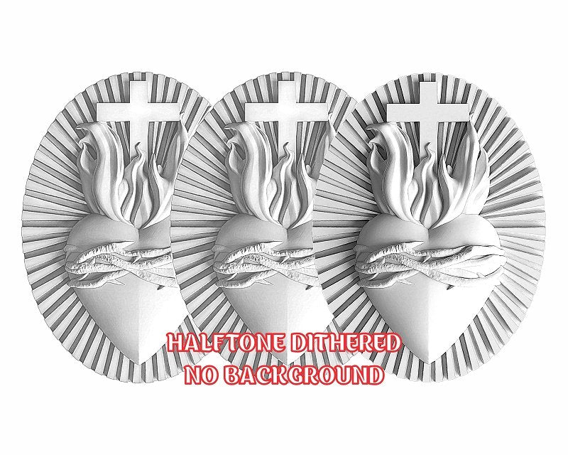 SACRE HEART 3d illusion & laser-ready files 3DWave.us