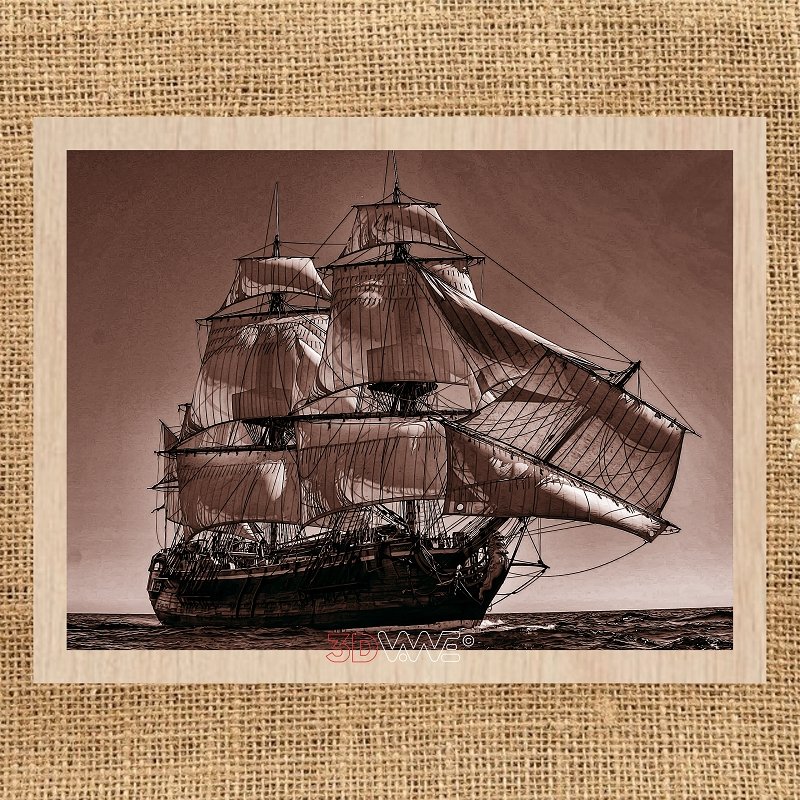 SAILING SHIP laser-ready file 3DWave.us