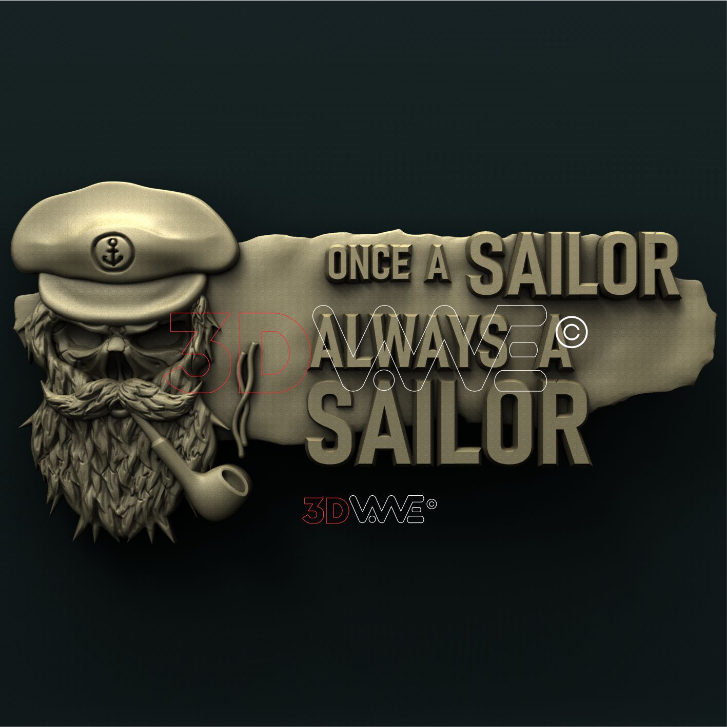 SAILOR SKULL 3D STL 3DWave