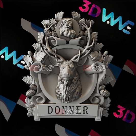 SANTA CLAUS & REINDEER 3d stl 3DWave.us