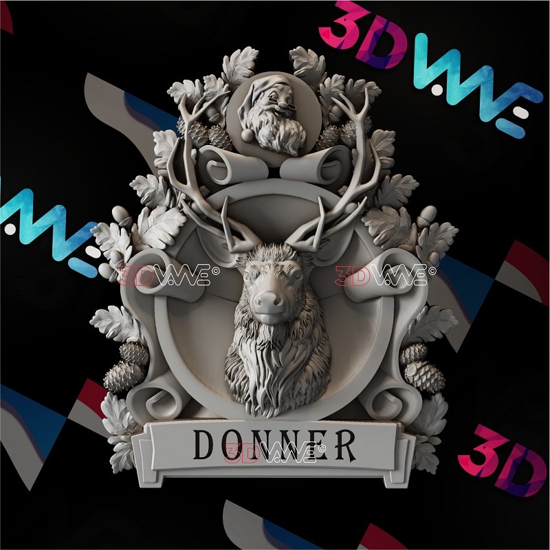 SANTA CLAUS & REINDEER 3d stl 3DWave.us