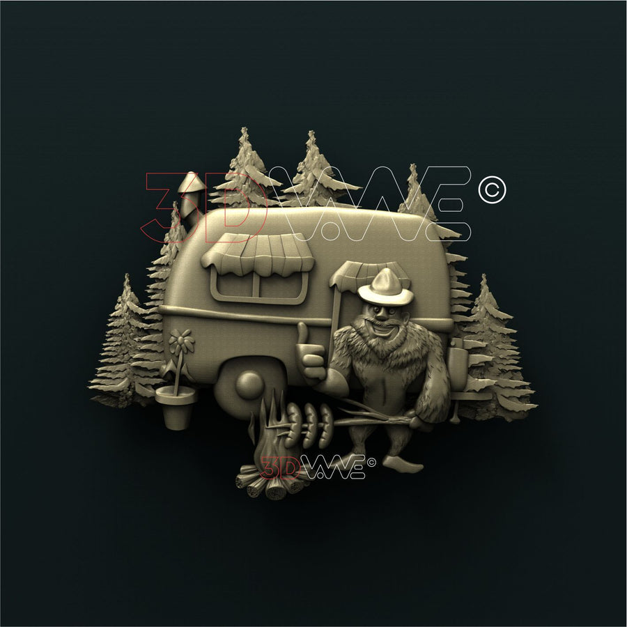 SASQUATCH CAMPING SIGN 3d stl 3DWave