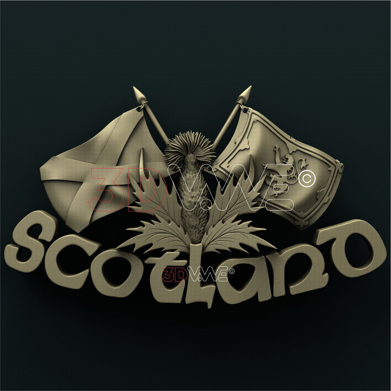 SCOTLAND CREST 3D STL 3DWave