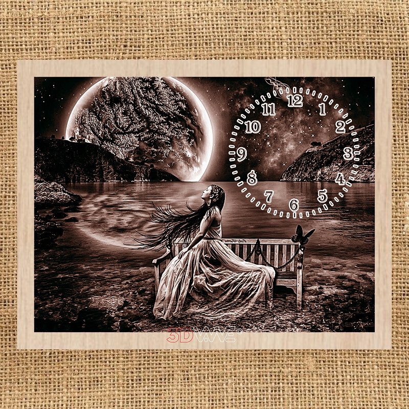 SEA BEACH CLOCK pyroprinter & laser-ready file 3DWave.us