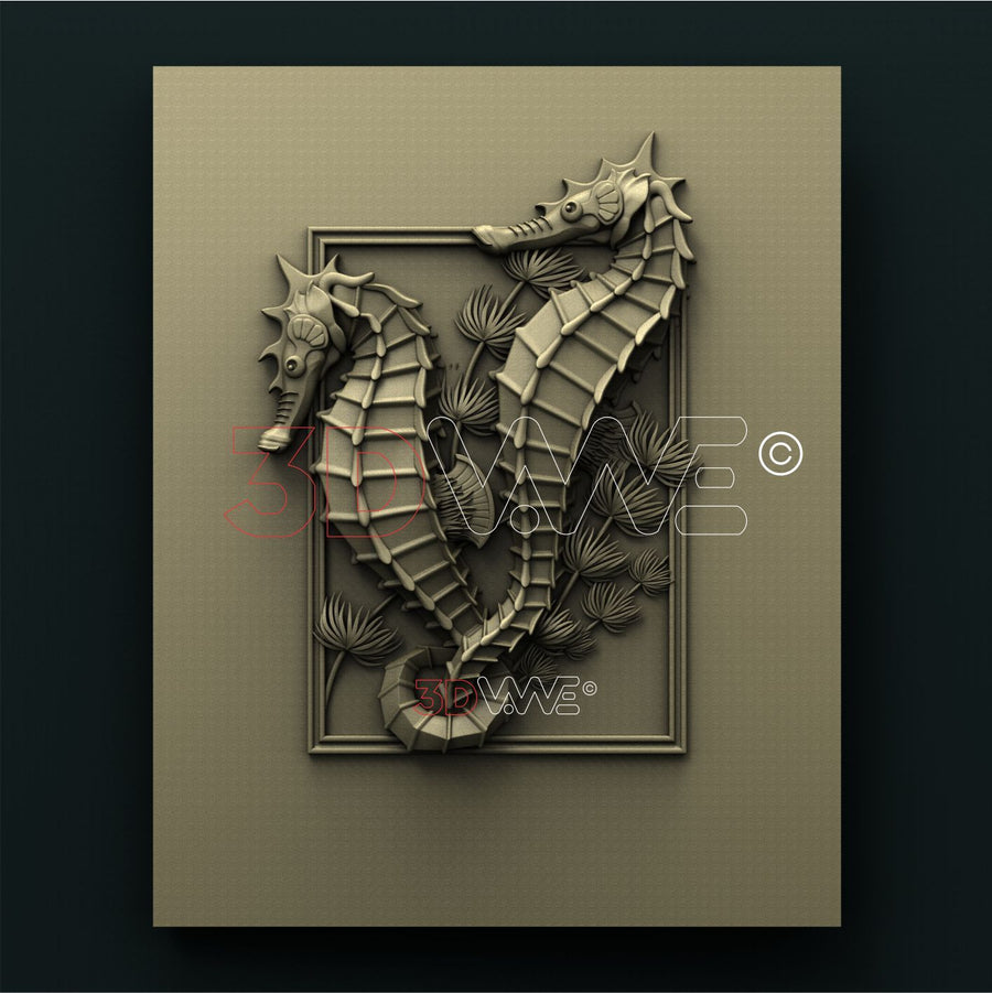 SEA HORSES 3D STL 3DWave