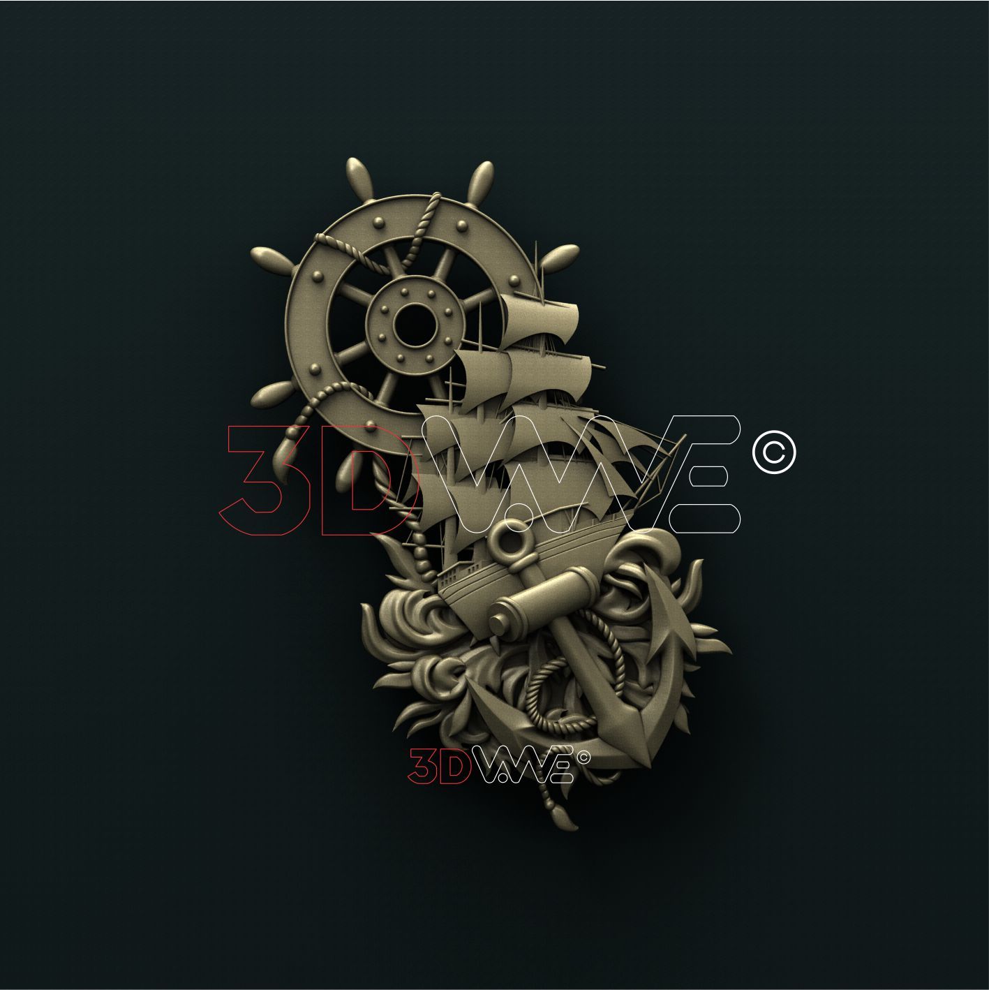 SEA SCENE 3D STL 3DWave