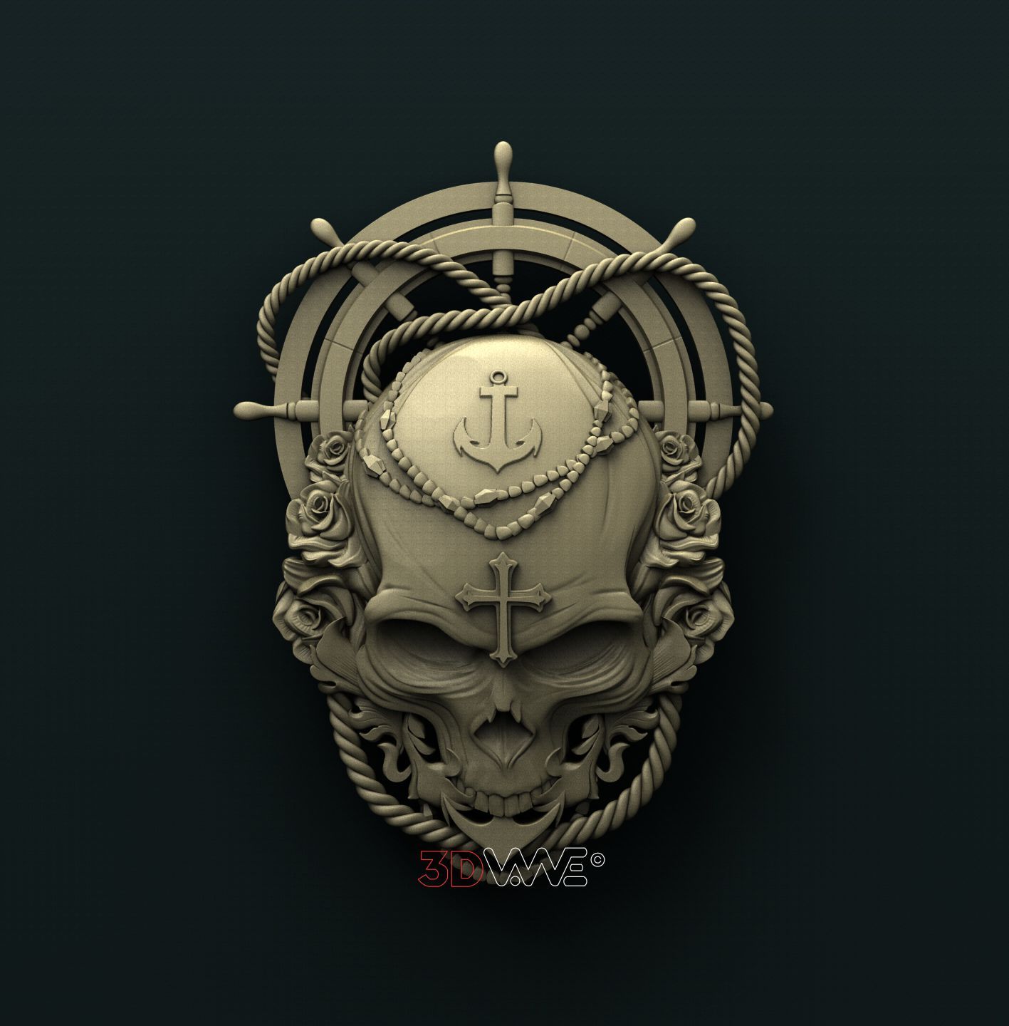 SEA SKULL 3D STL 3DWave