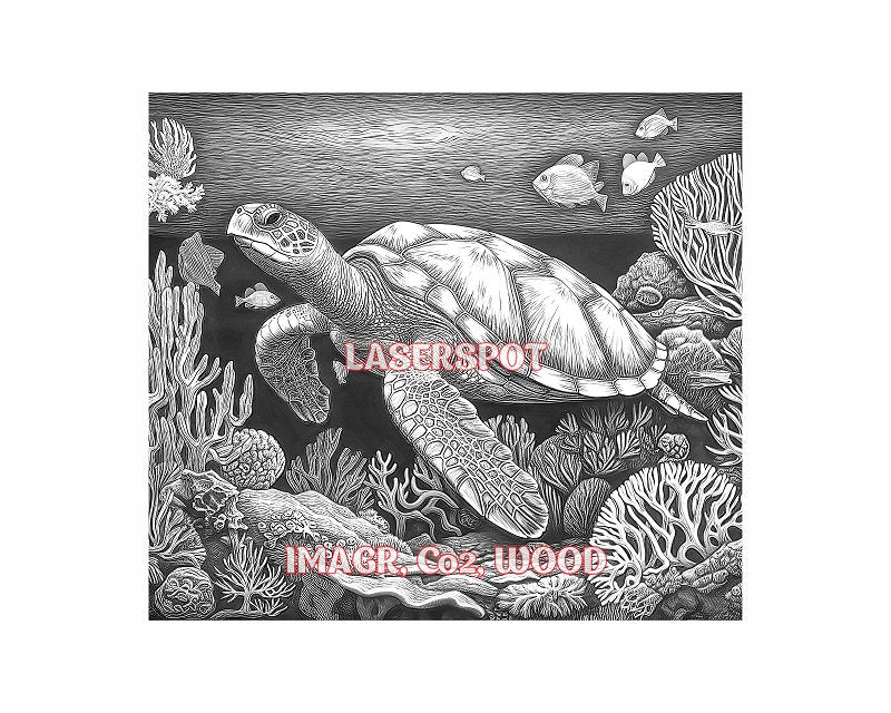 Sea turtle 3d illusion & laser-ready files - 3DWave.us