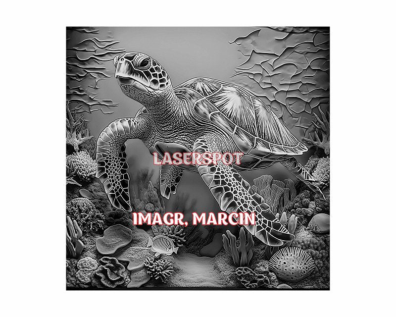 Sea turtle 3d illusion & laser-ready files - 3DWave.us
