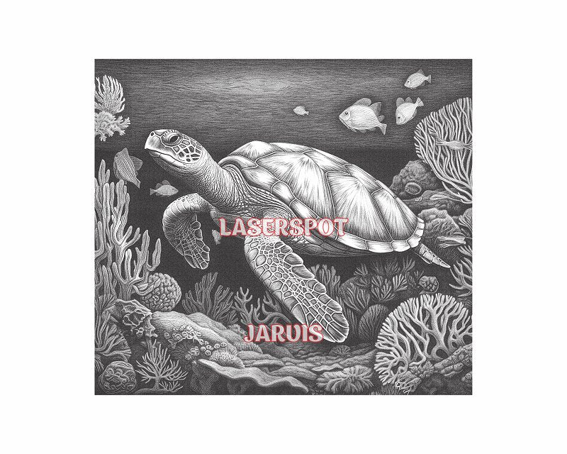 Sea turtle 3d illusion & laser-ready files - 3DWave.us