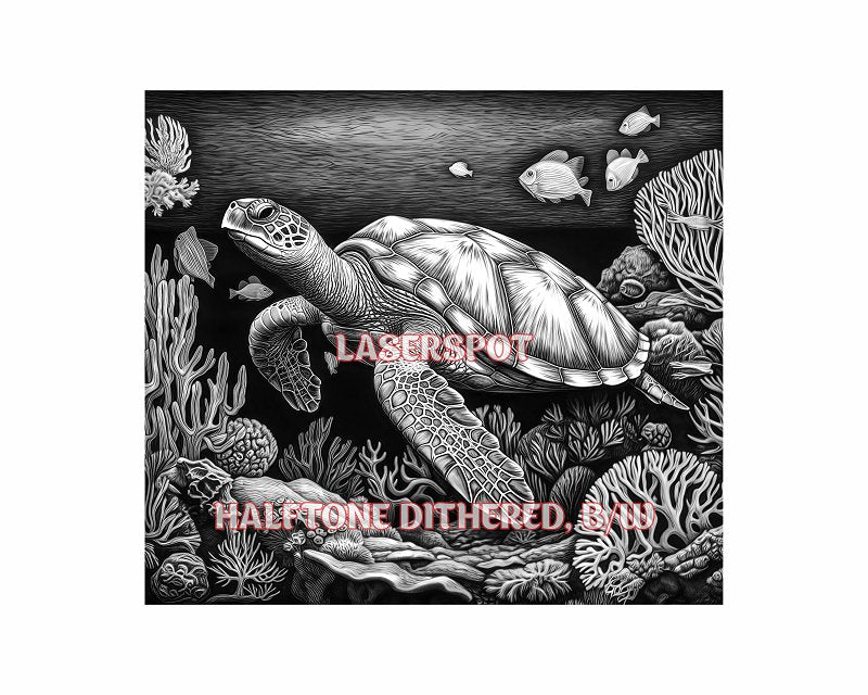 Sea turtle 3d illusion & laser-ready files - 3DWave.us