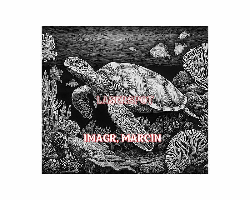 Sea turtle 3d illusion & laser-ready files - 3DWave.us