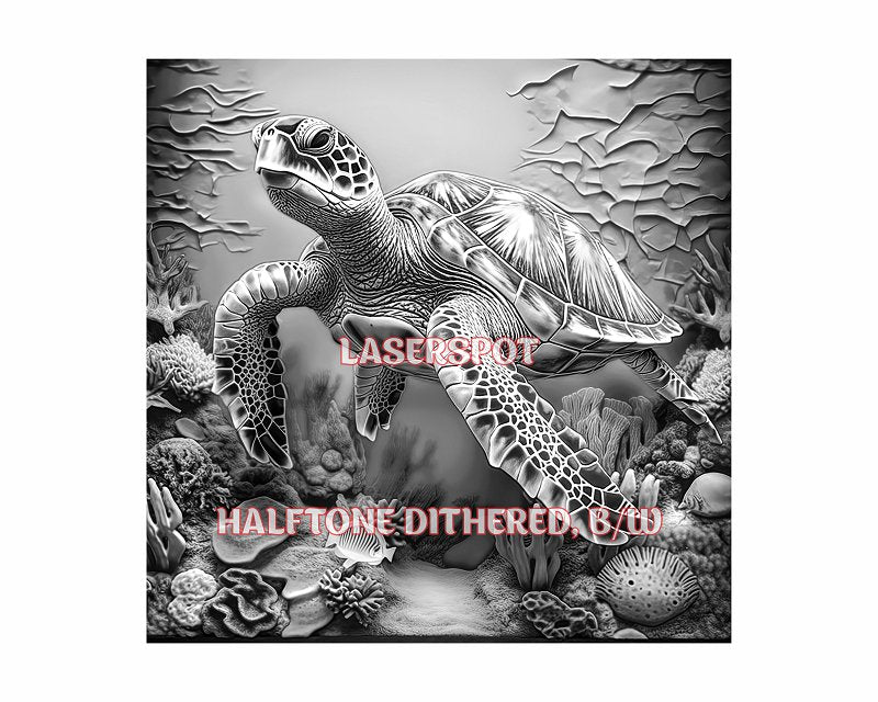 Sea turtle 3d illusion & laser-ready files - 3DWave.us