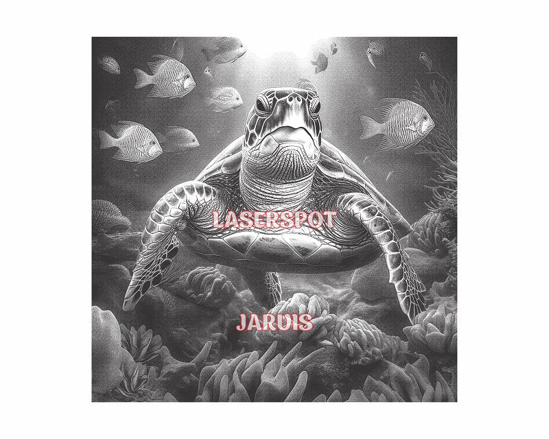 Sea turtle 3d illusion & laser-ready files - 3DWave.us