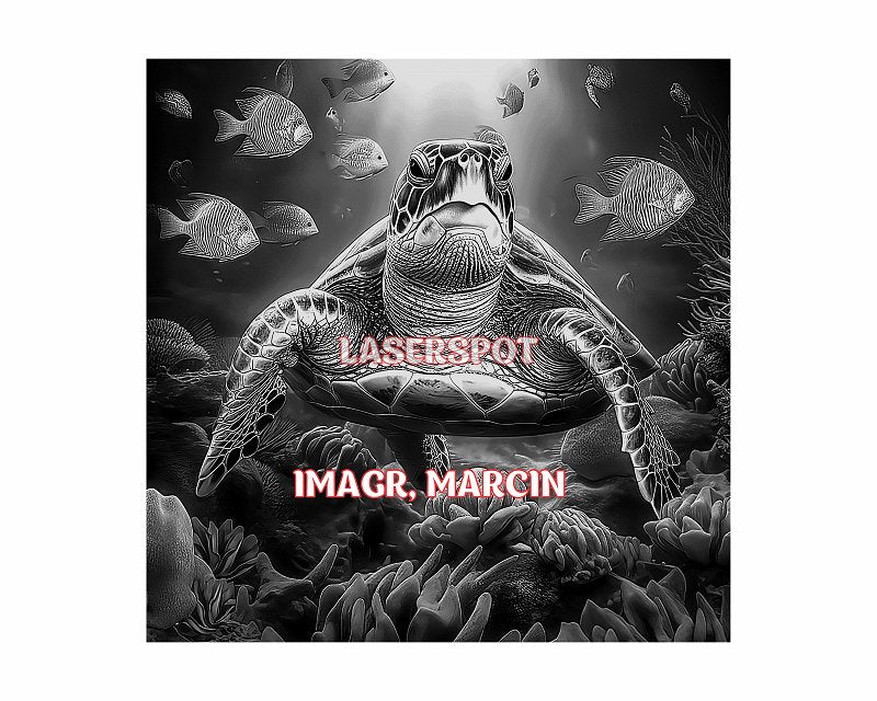 Sea turtle 3d illusion & laser-ready files - 3DWave.us