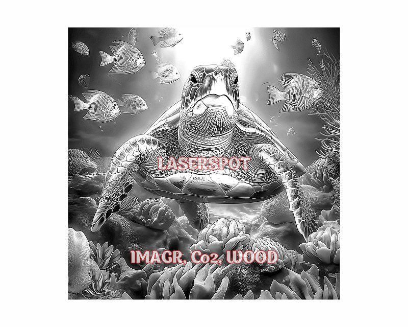 Sea turtle 3d illusion & laser-ready files - 3DWave.us