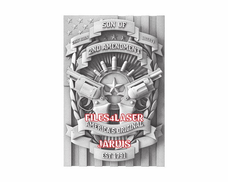 Second amendment 3d illusion & laser-ready files - 3DWave.us