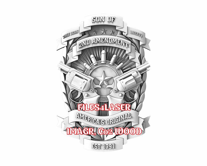 Second amendment 3d illusion & laser-ready files - 3DWave.us